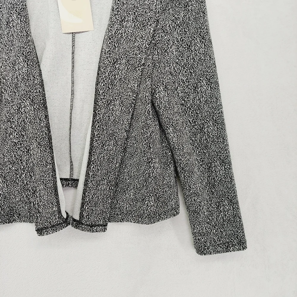 NEW 14th & Union Open Front Cardigan Sweater Gray Jacquard Blazer P4871